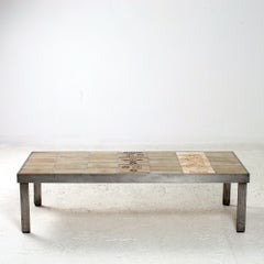 Roger Capron Keramischer Couchtisch mit Vogeldekor, Vallauris Frankreich 1960