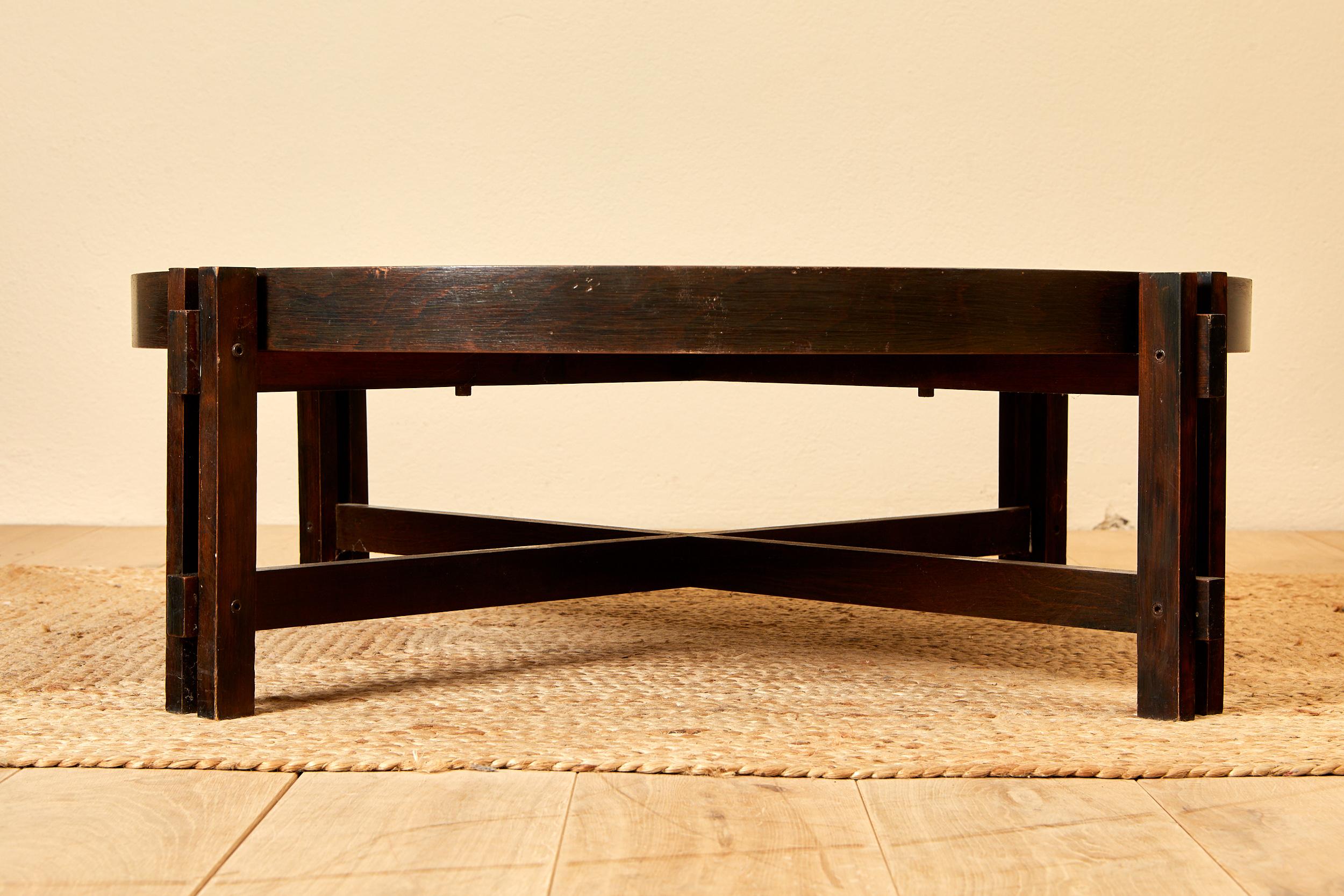 Mid-20th Century Roger Capron, ceramic coffee table, wood, circa 1960, France.