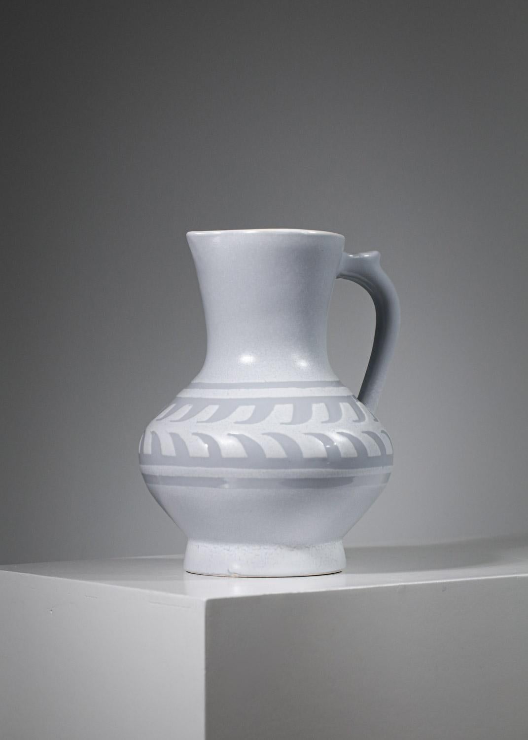 Mid-Century Modern Roger Capron ceramic French pitcher pichet vallauris vase 60's - G653 For Sale