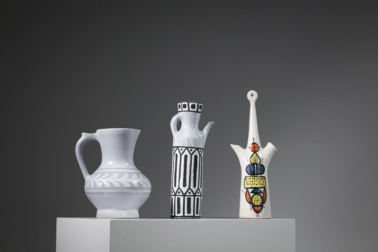 Roger Capron Keramik Französisch Krug pichet vallauris Vase 60er Jahre - G653 (Handgefertigt) im Angebot