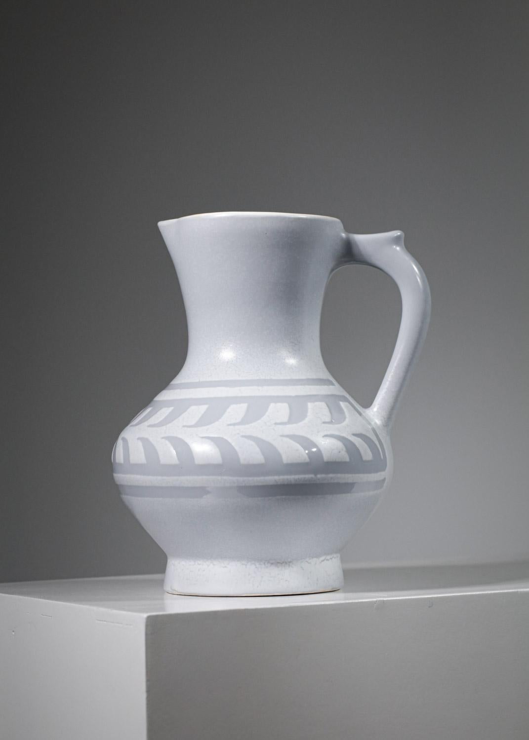 Mid-20th Century Roger Capron ceramic French pitcher pichet vallauris vase 60's - G653 For Sale