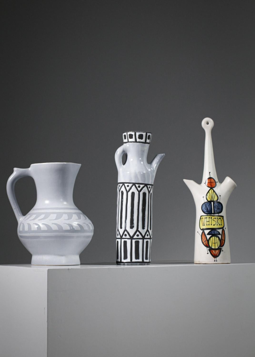 Roger Capron Keramik Französisch Krug pichet vallauris Vase 60er Jahre - G653 im Angebot 2