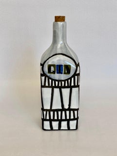 Roger Capron Ceramic "Gin" Bottle from Vallauris, 1950s