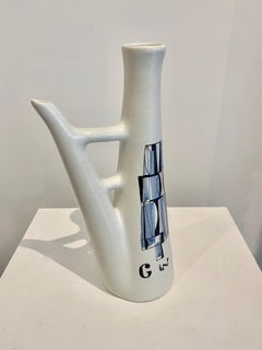Roger Capron Ceramic "GIN" Bottle from Vallauris, 1950s
