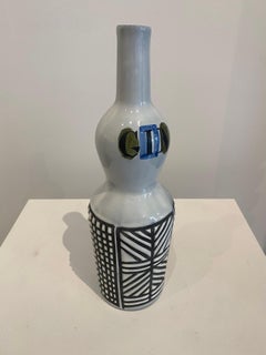 Roger Capron Ceramic "GIN" Bottle from Vallauris, 1950s