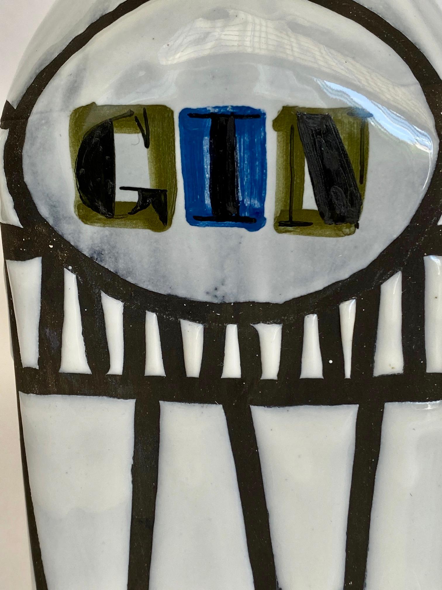Roger Capron Keramik-Flasche „Gin“ aus Vallauris, 1950er Jahre im Zustand „Gut“ im Angebot in Paris, FR