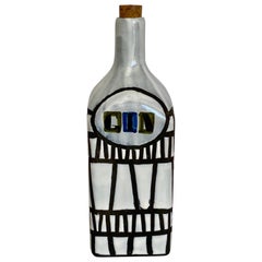Roger Capron Ceramic "Gin" Bottle from Vallauris, 1950s