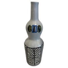 Bouteille "GIN" en céramique de Roger Capron, Vallauris, années 1950