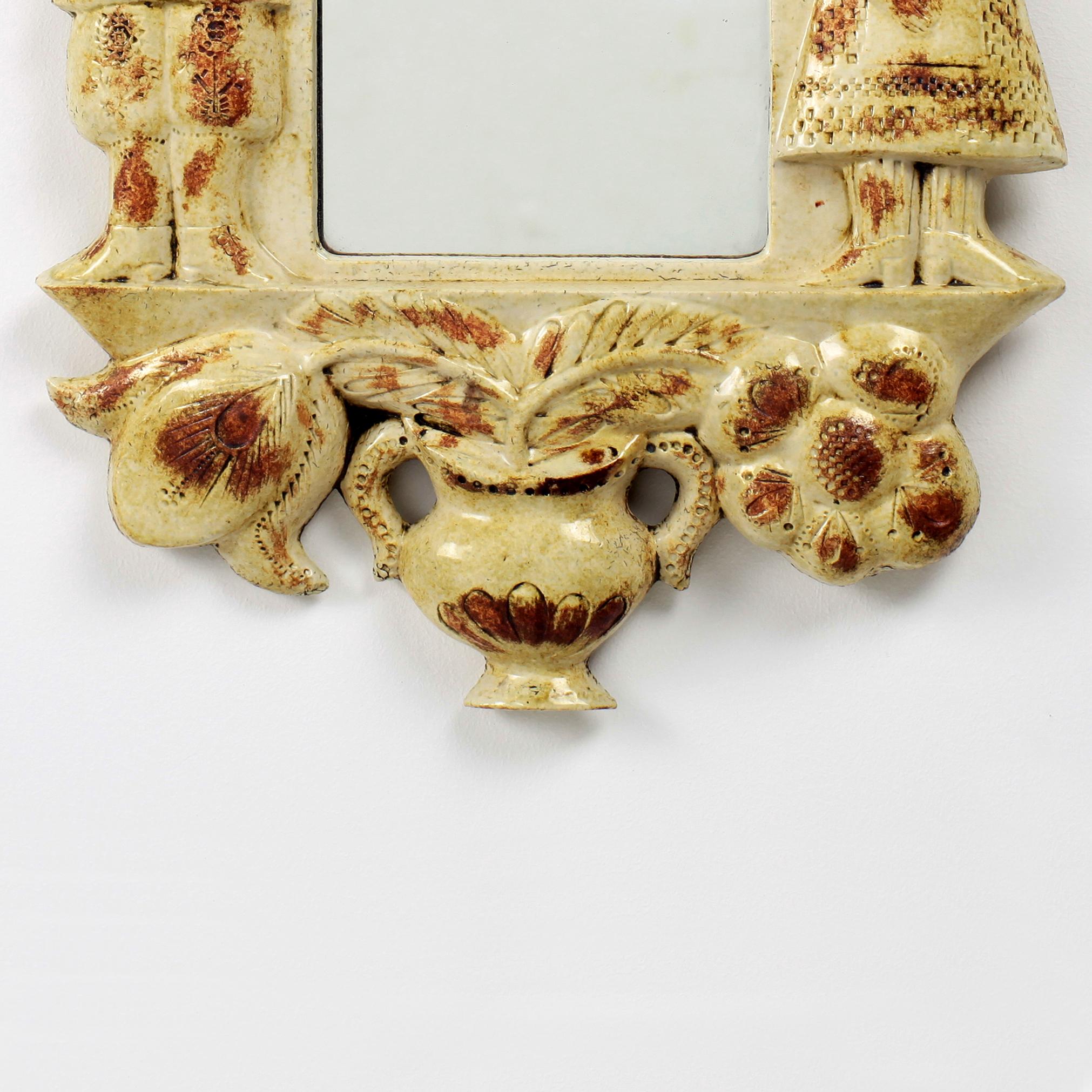 Mid-Century Modern Roger Capron Ceramic Mirror