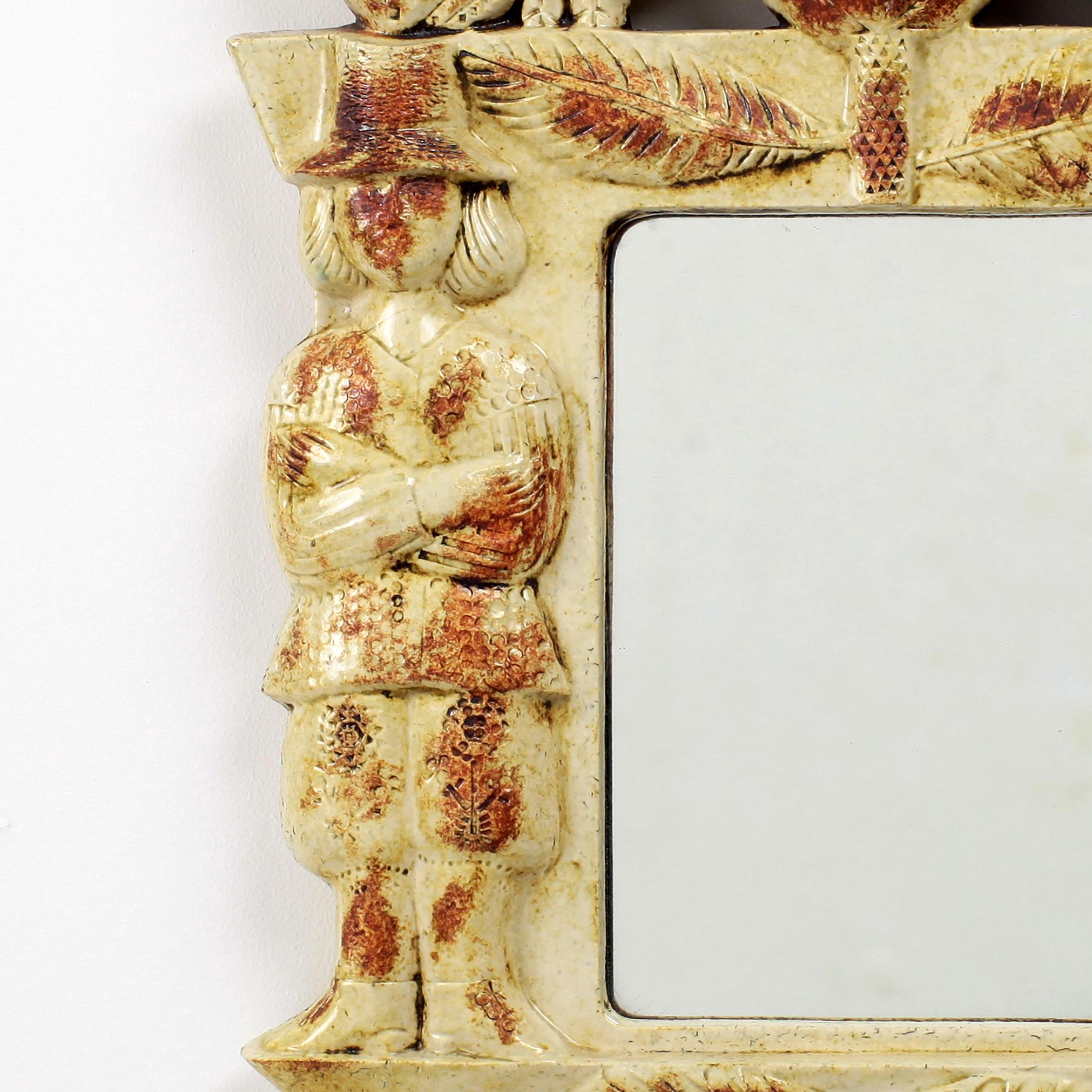 Roger Capron Ceramic Mirror In Good Condition In Saint  Ouen, FR