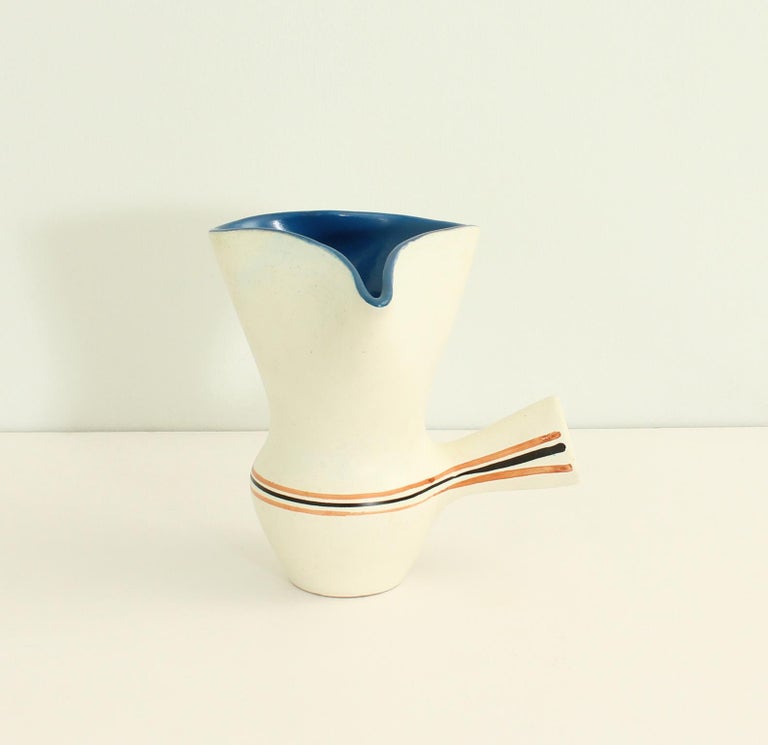Mid-Century Modern Roger Capron Ceramic Pitcher for Vallauris, France, 1950's For Sale