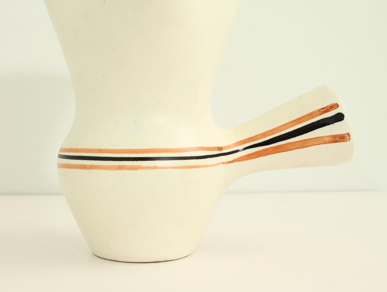 Mid-20th Century Roger Capron Ceramic Pitcher for Vallauris, France, 1950's For Sale