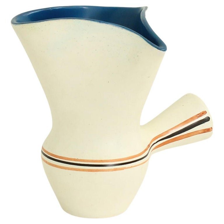 Roger Capron Ceramic Pitcher for Vallauris, France, 1950's For Sale