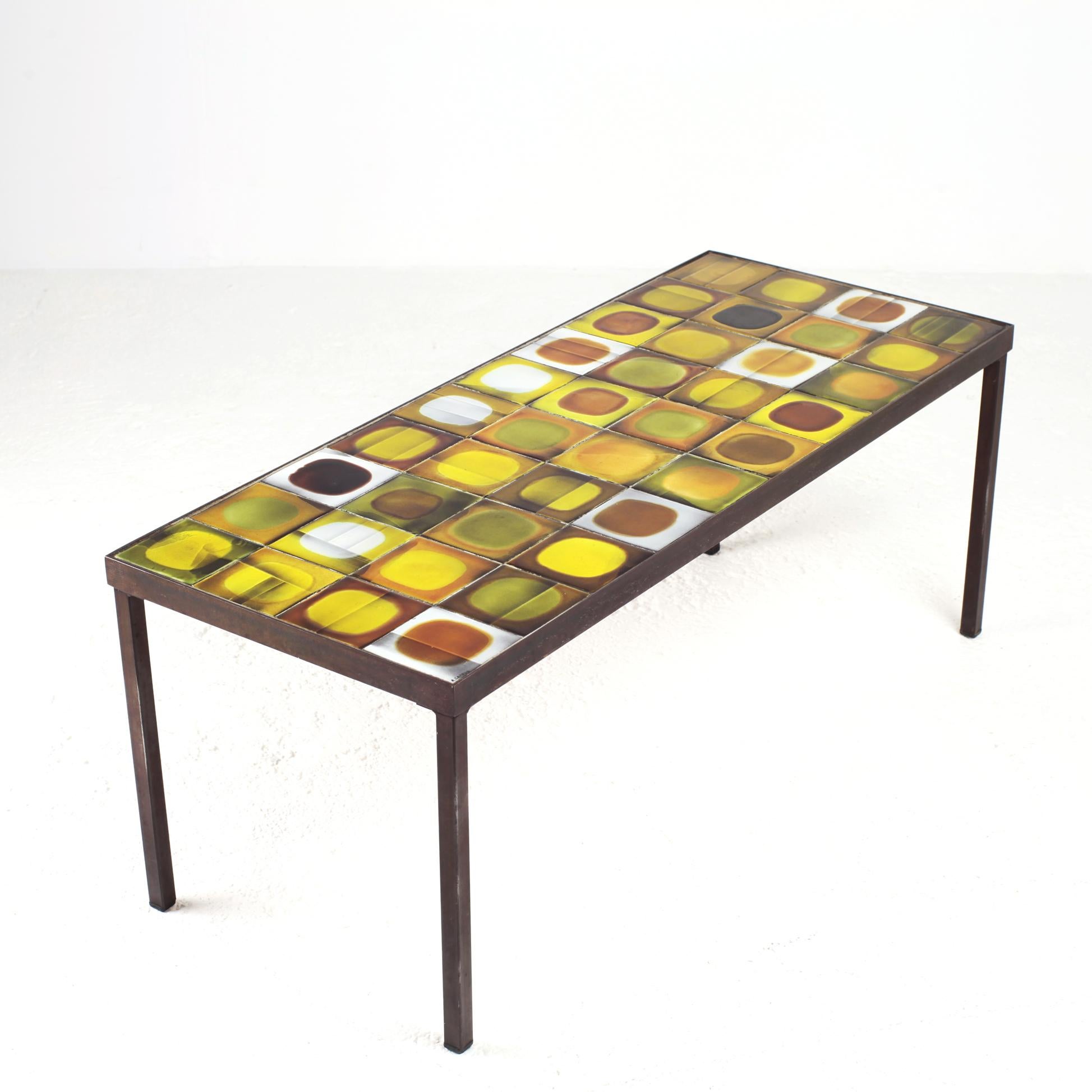 Mid-Century Modern Roger Capron Ceramic Planete Coffee Table, France, circa 1960