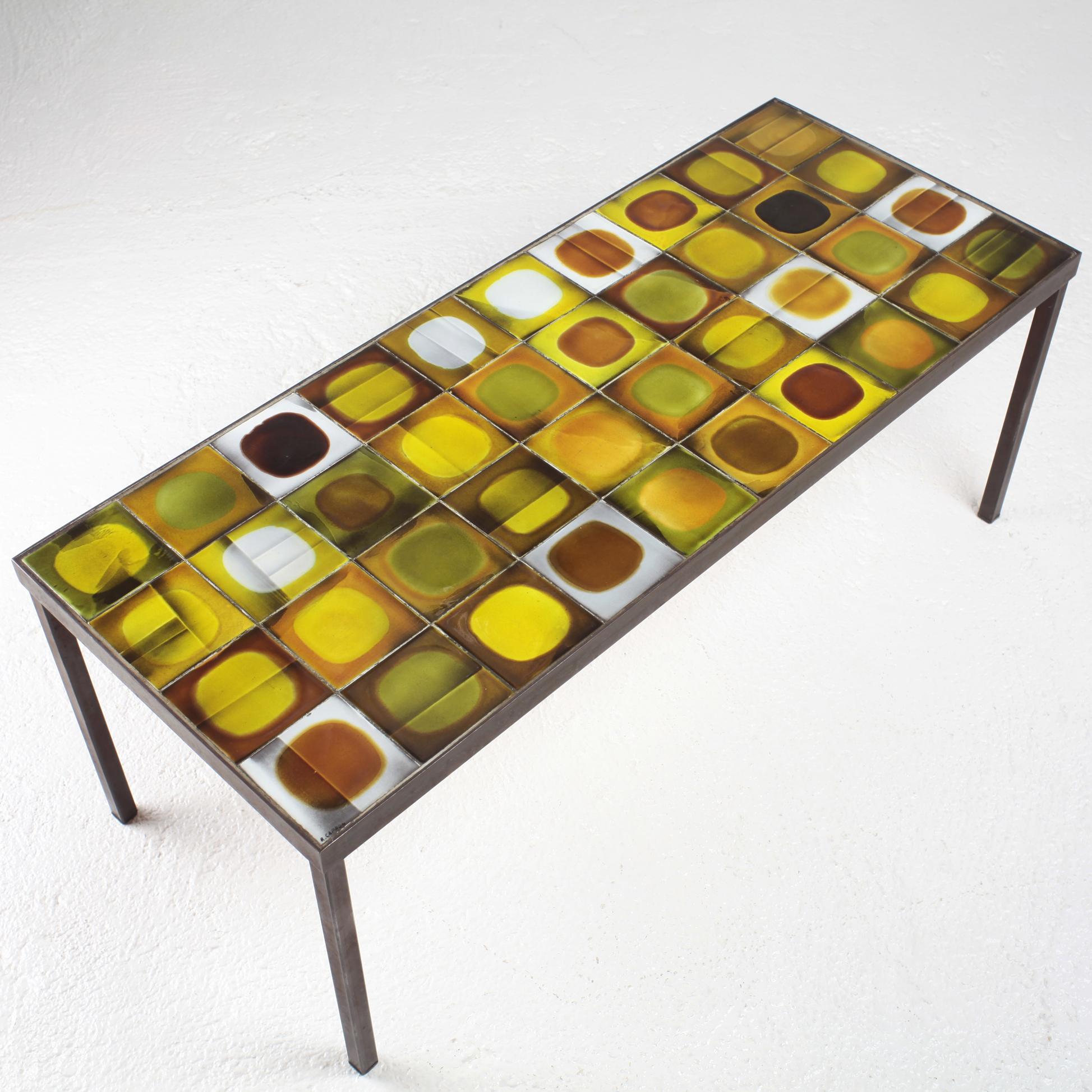 Roger Capron Ceramic Planete Coffee Table, France, circa 1960 In Good Condition In Saint  Ouen, FR