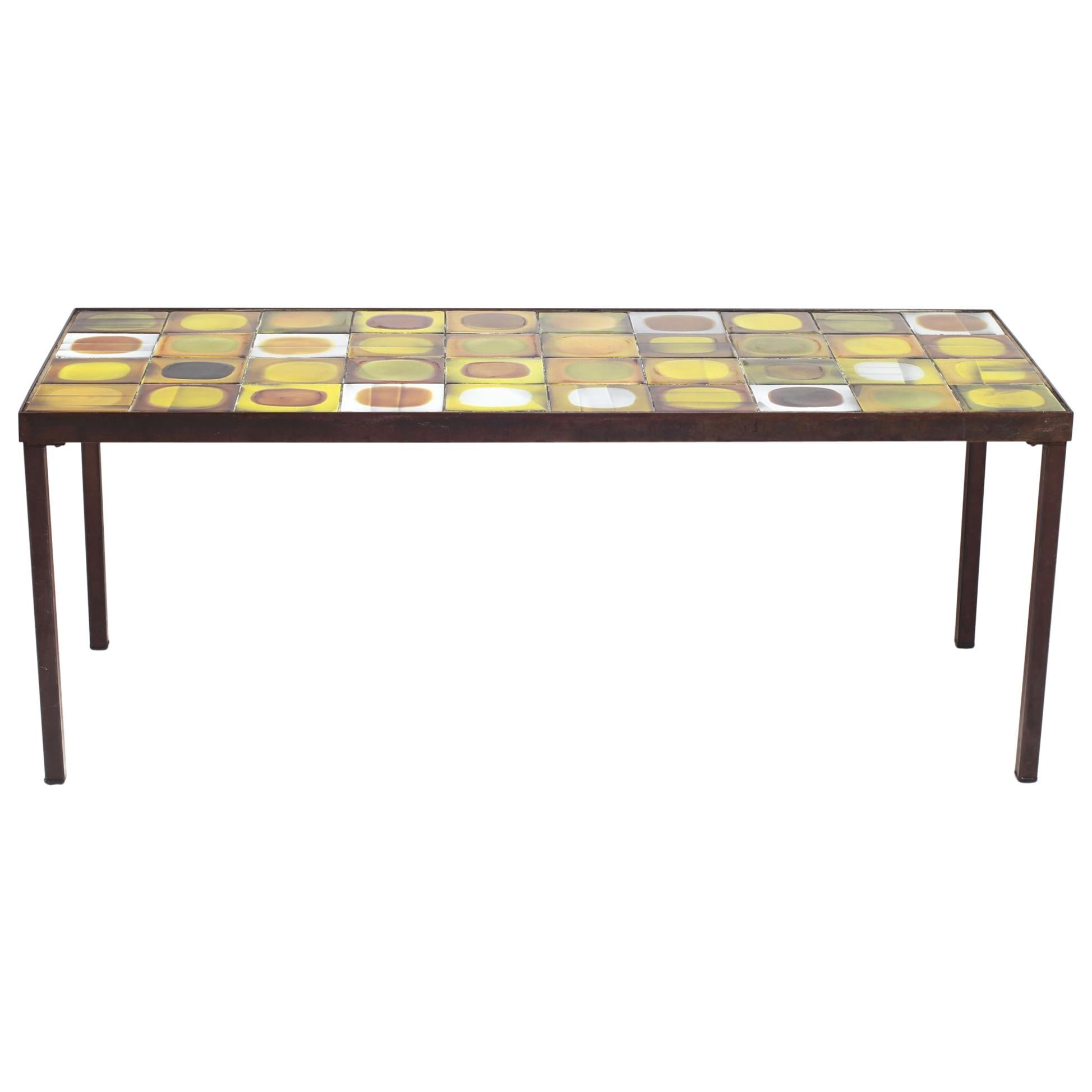 Roger Capron Ceramic Planete Coffee Table, France, circa 1960