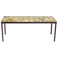 Roger Capron Ceramic Planete Coffee Table, France, circa 1960