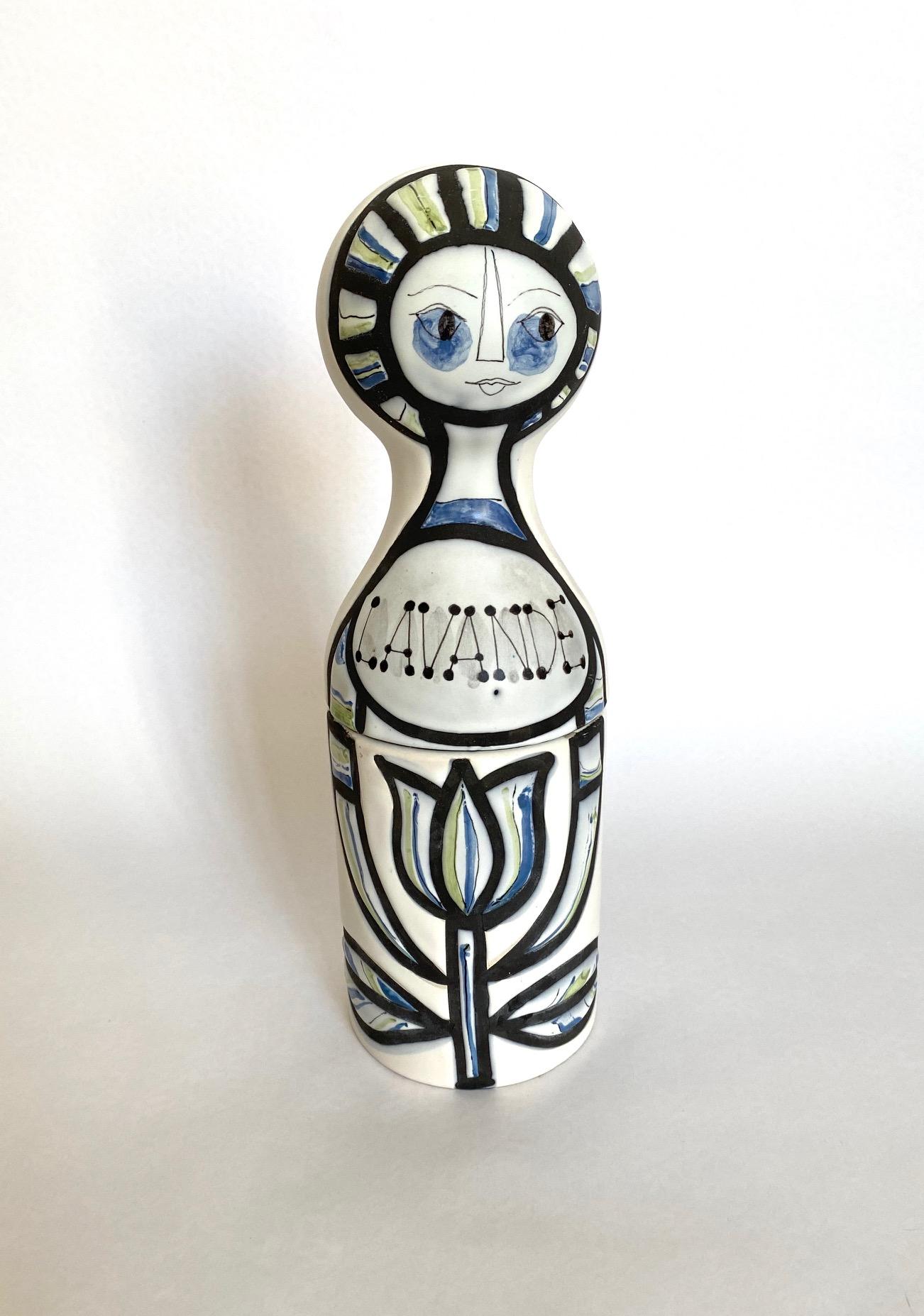 Roger Capron (1922-2006)
Stylized woman ceramic bottle 