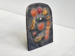 Roger Capron - Ceramic Sculpture Visage Repousse or Empreinte