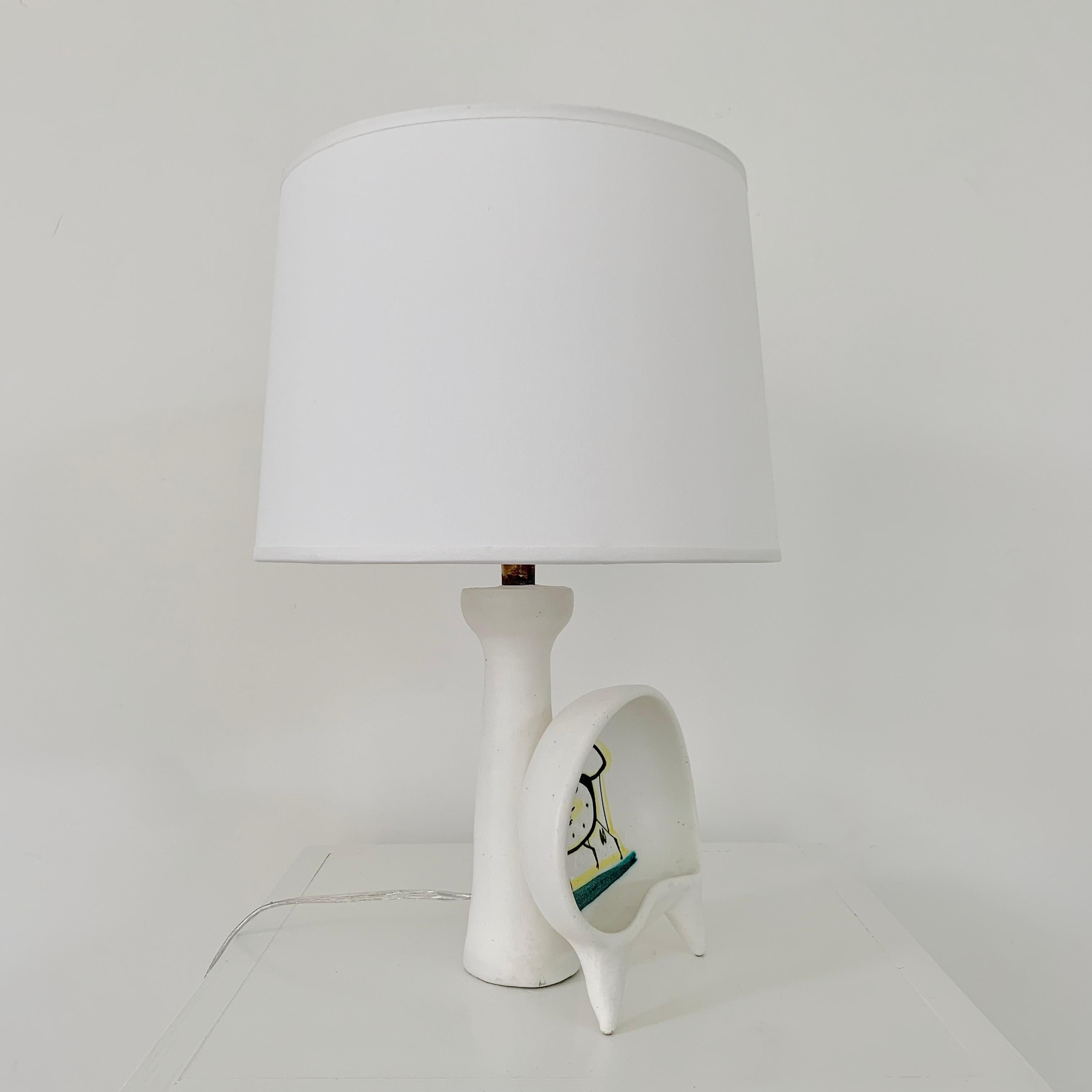 Roger Capron Ceramic Table Lamp, circa 1955, France. 1