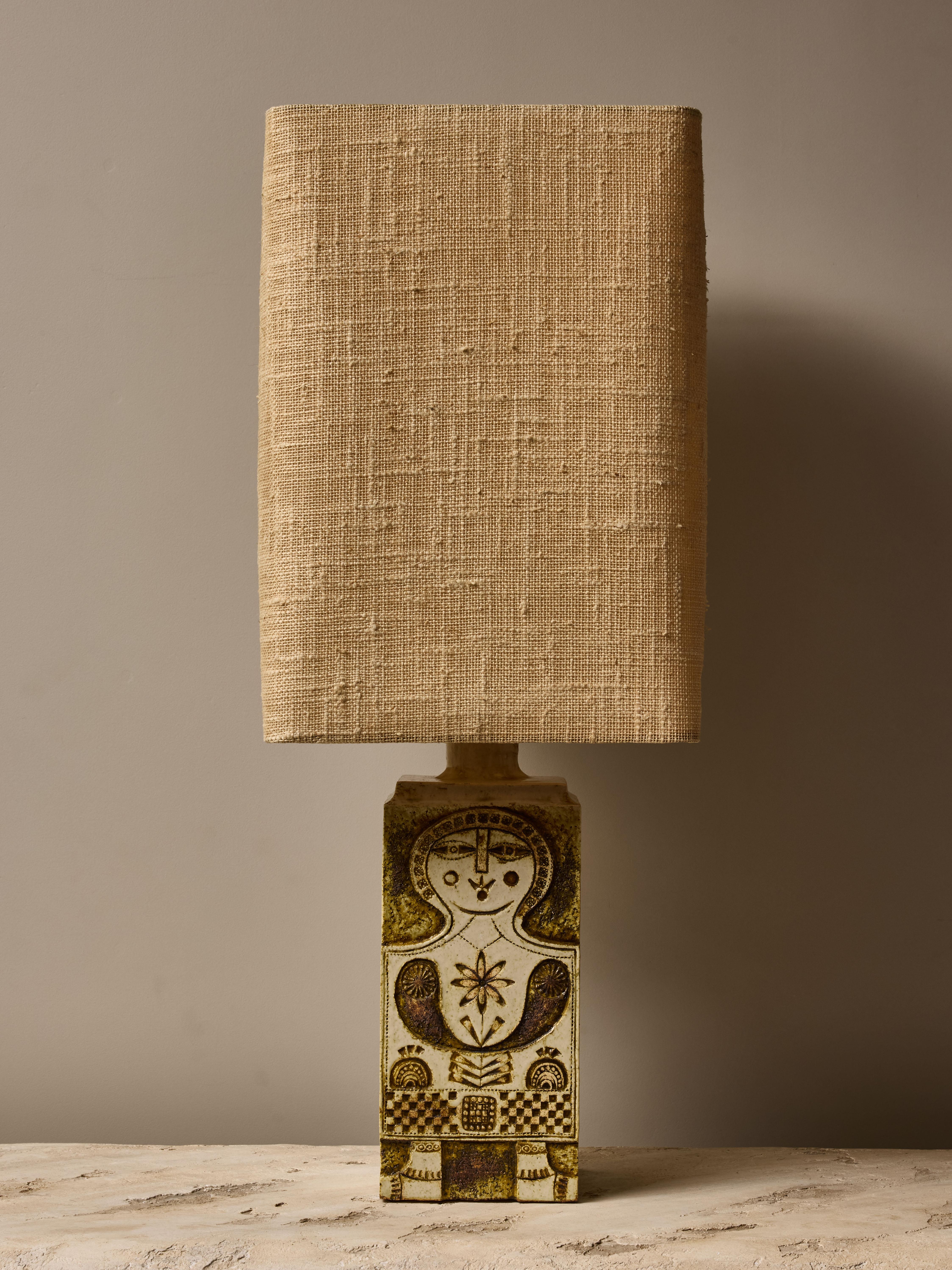 Mid-Century Modern Roger Capron Ceramic Table Lamp For Sale