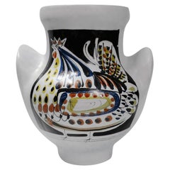 Roger Capron - Keramikurne/Vase mit Hahn