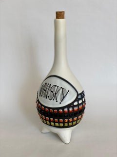 Bottiglia "WHISKY" in ceramica di Roger Capron da Vallauris AM, anni '50