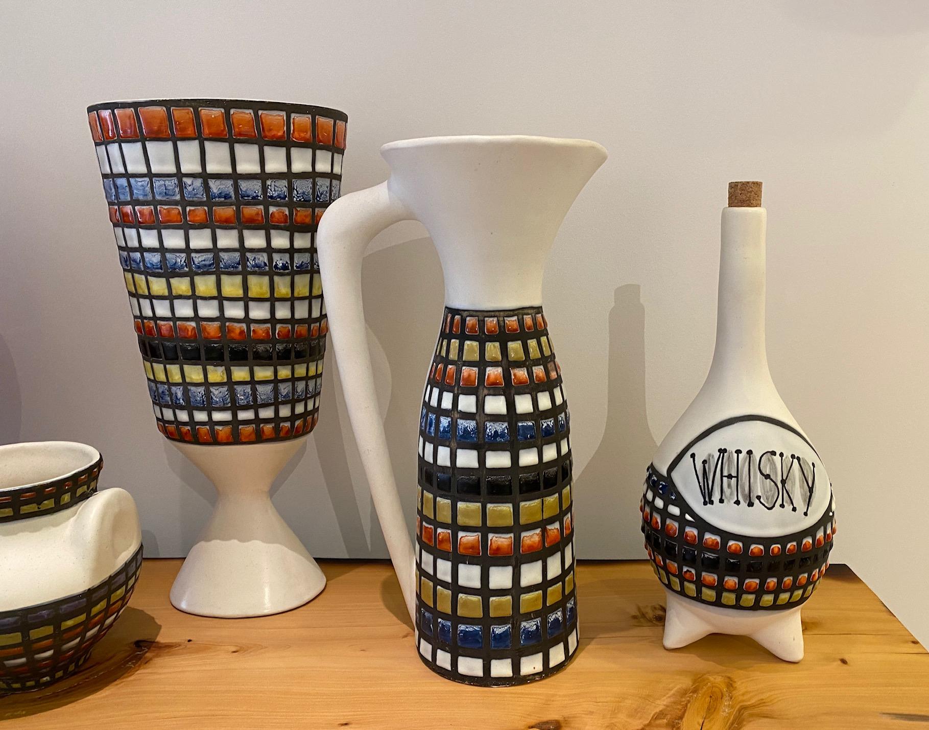 Roger Capron Keramikflasche „WHISKY“ aus Vallauris, Keramik, 1950er Jahre im Angebot 2