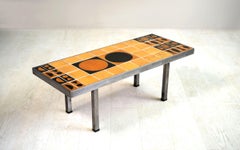 Roger Capron, Coffee Table Aux Two Circles, France, 1967