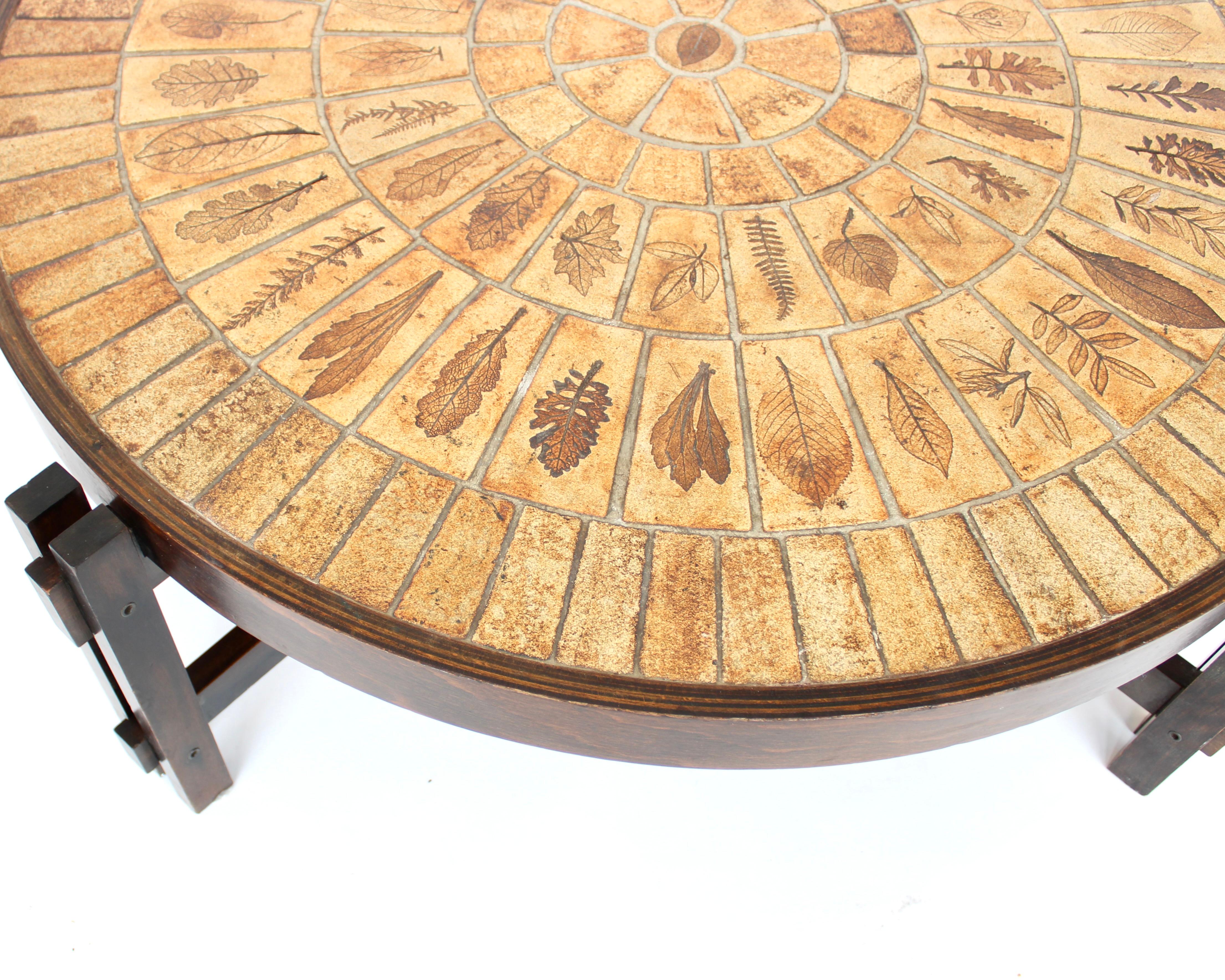 Céramique Roger Capron Table basse en céramique Les Herbiers Garrigue c1960 en vente