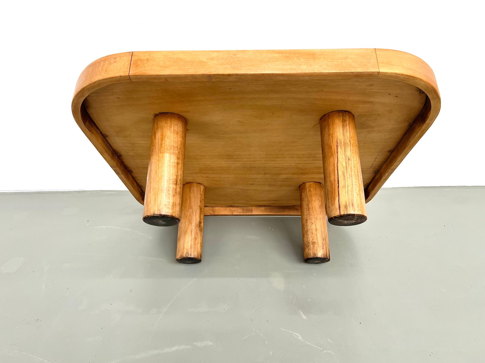 Roger Capron coffee table, Herbiers model in beech 4