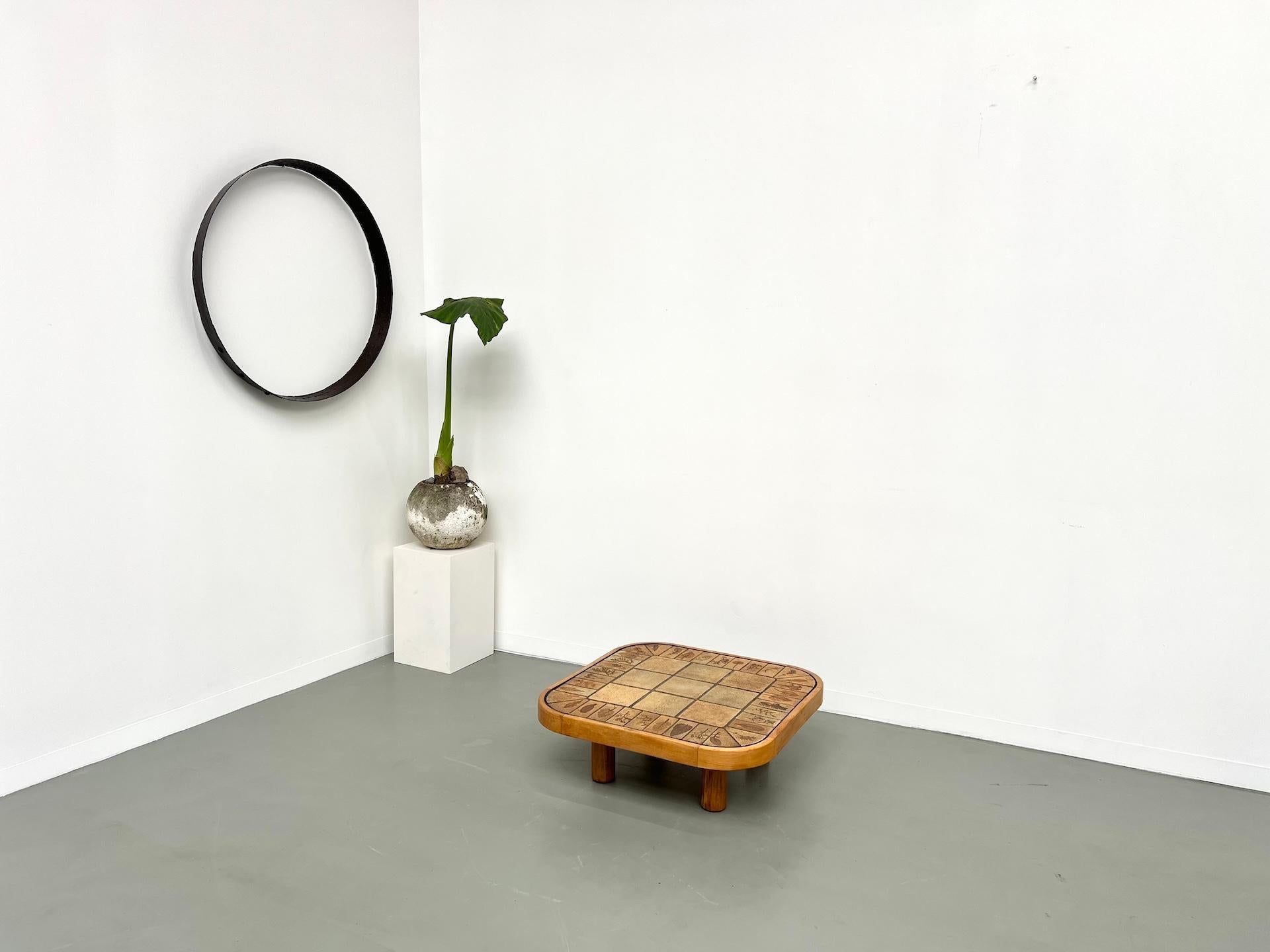 Roger Capron coffee table, Herbiers model in beech 8