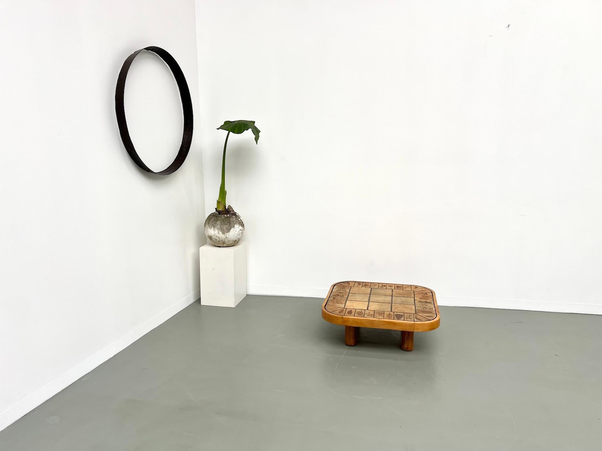 Roger Capron coffee table, Herbiers model in beech 9