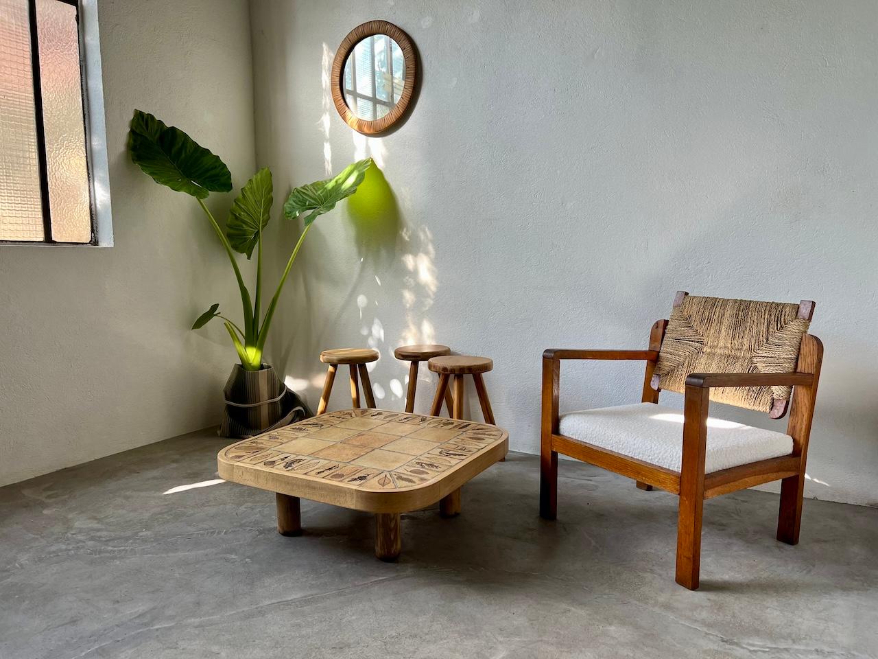 Couchtisch von Roger Capron, Herbiers-Modell aus Buche im Zustand „Gut“ im Angebot in LYON, FR