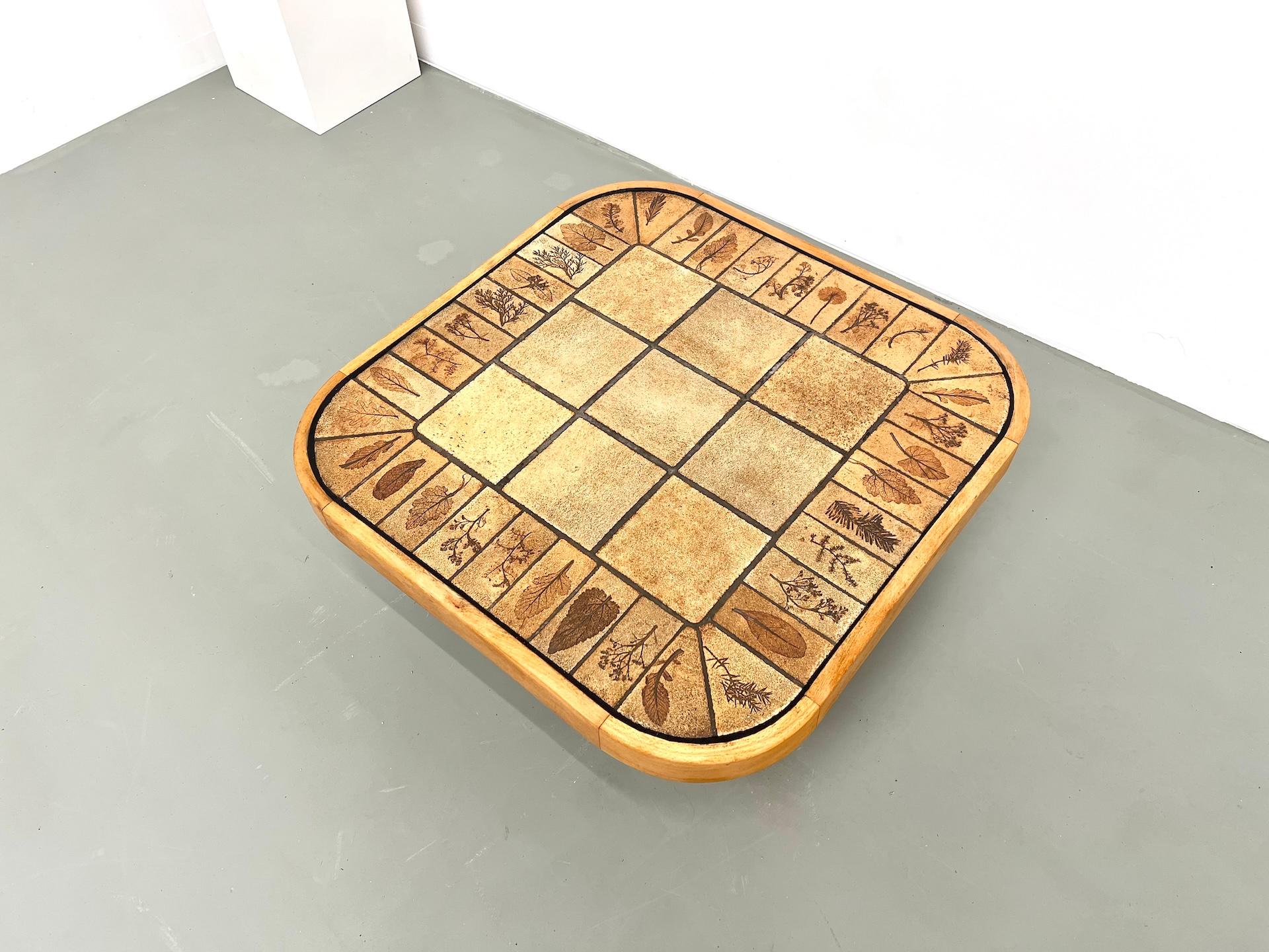 Late 20th Century Roger Capron coffee table, Herbiers model in beech