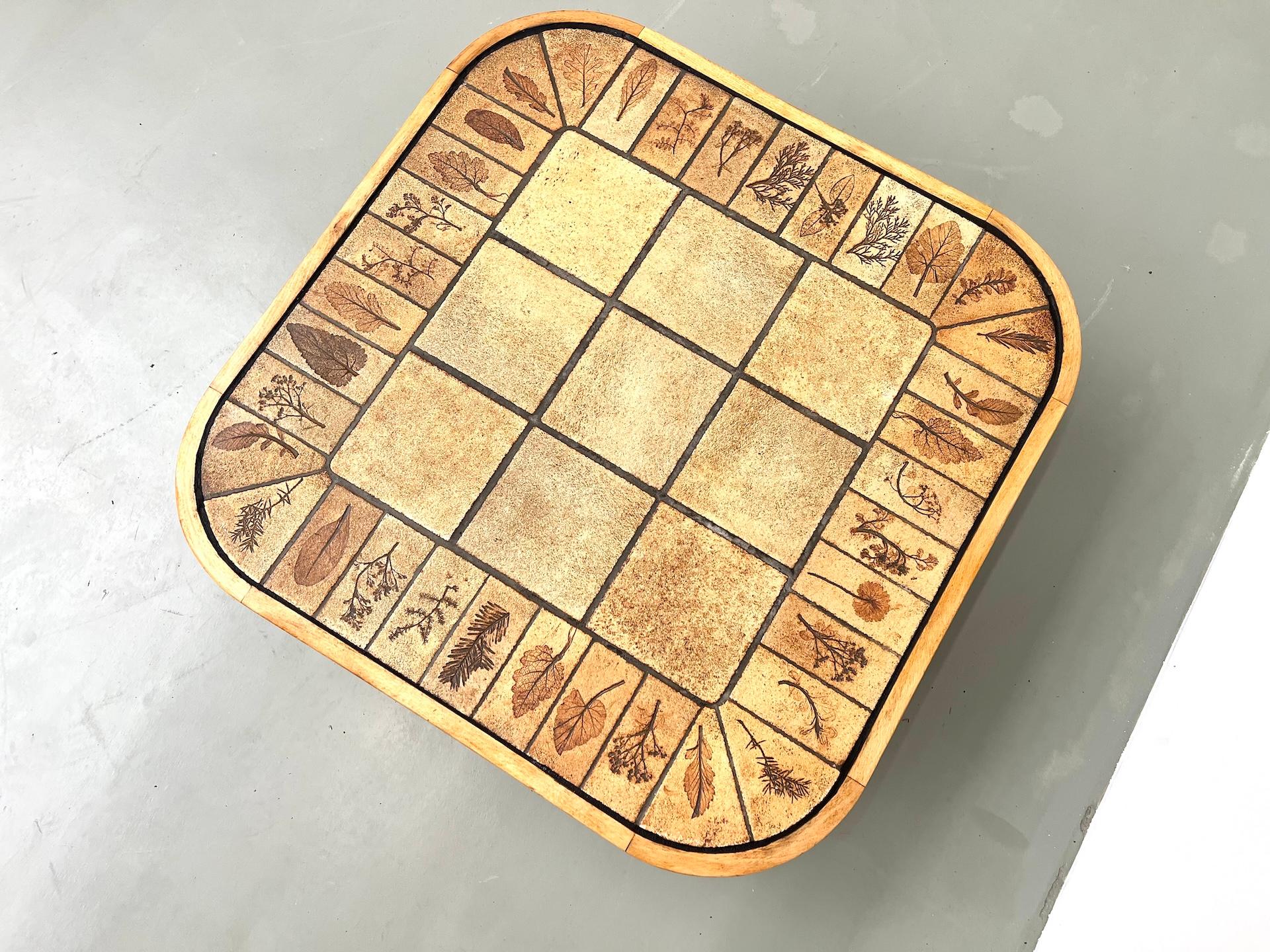 Roger Capron coffee table, Herbiers model in beech 1