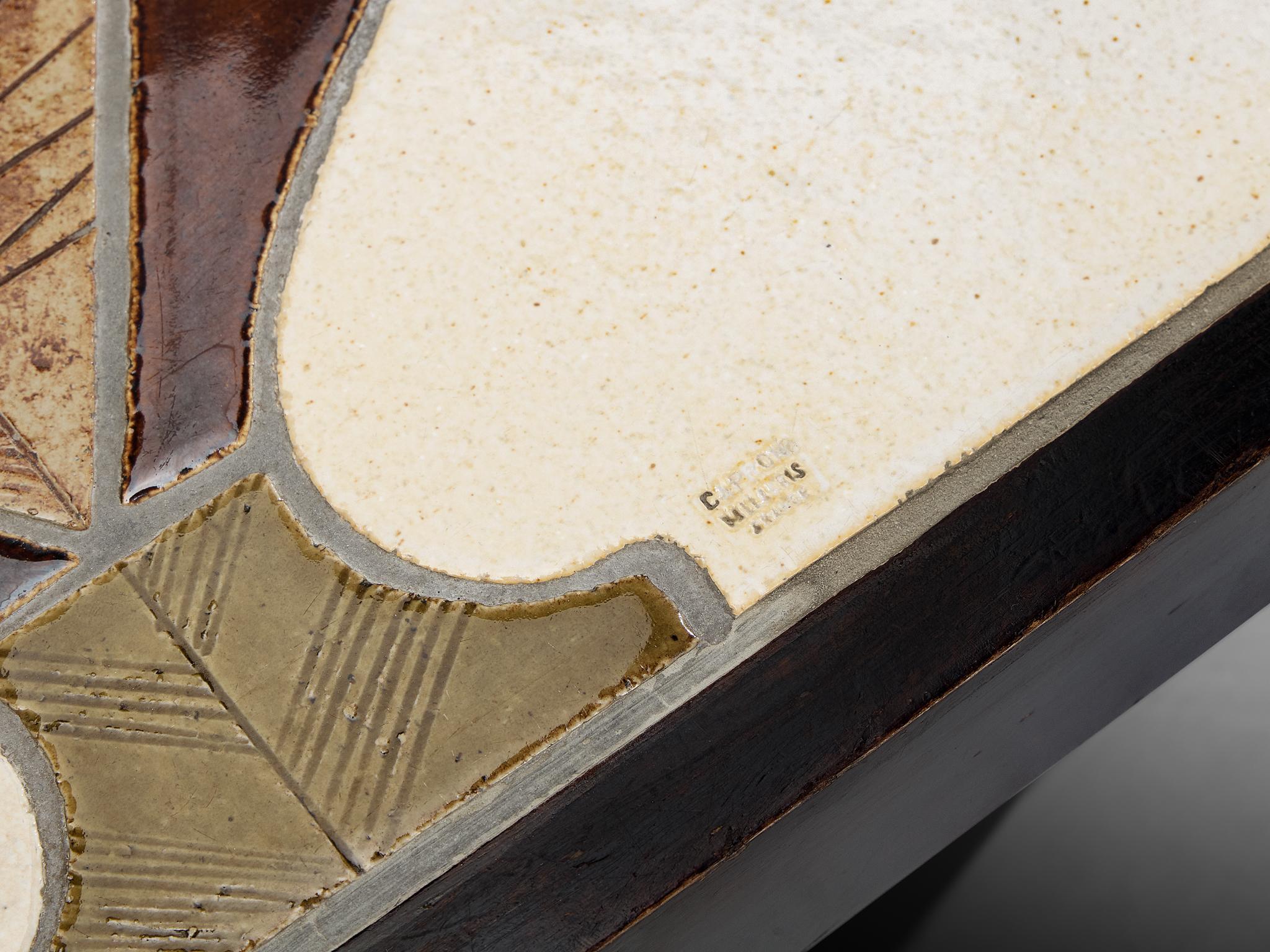 Table basse Roger Capron en céramique à motifs floraux en vente 3