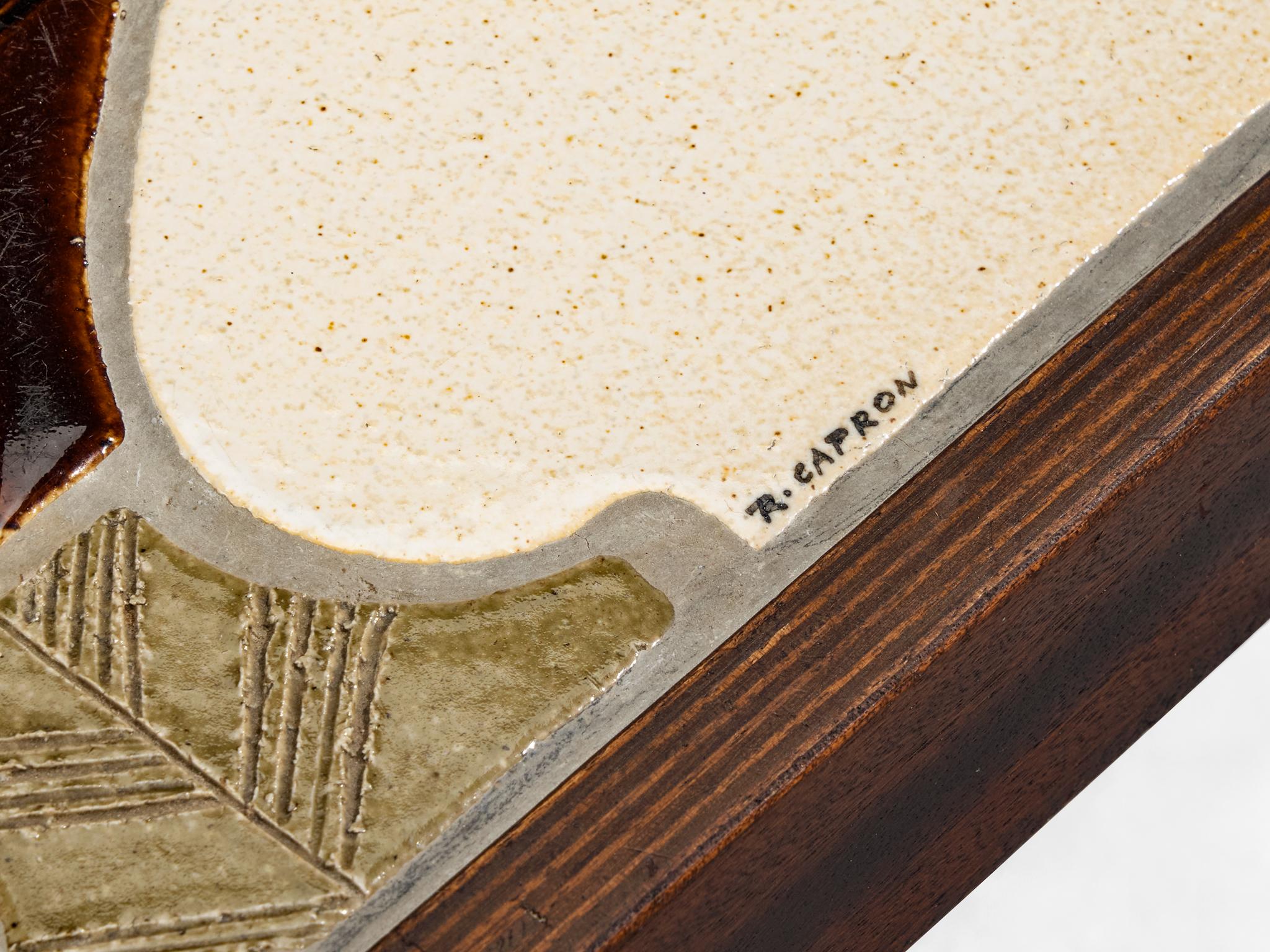 Table basse Roger Capron en céramique à motifs floraux en vente 4