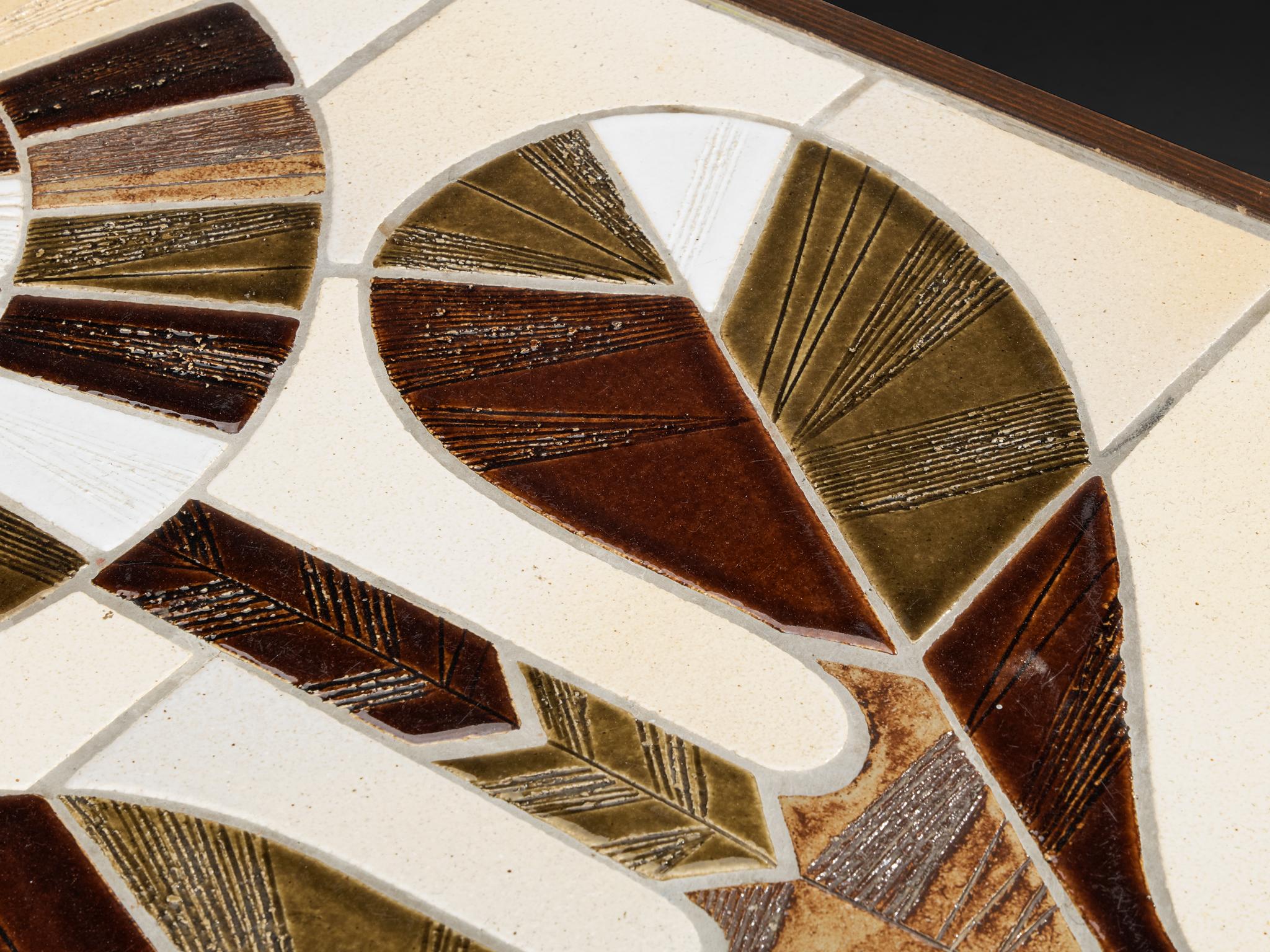 Table basse Roger Capron en céramique à motifs floraux en vente 1