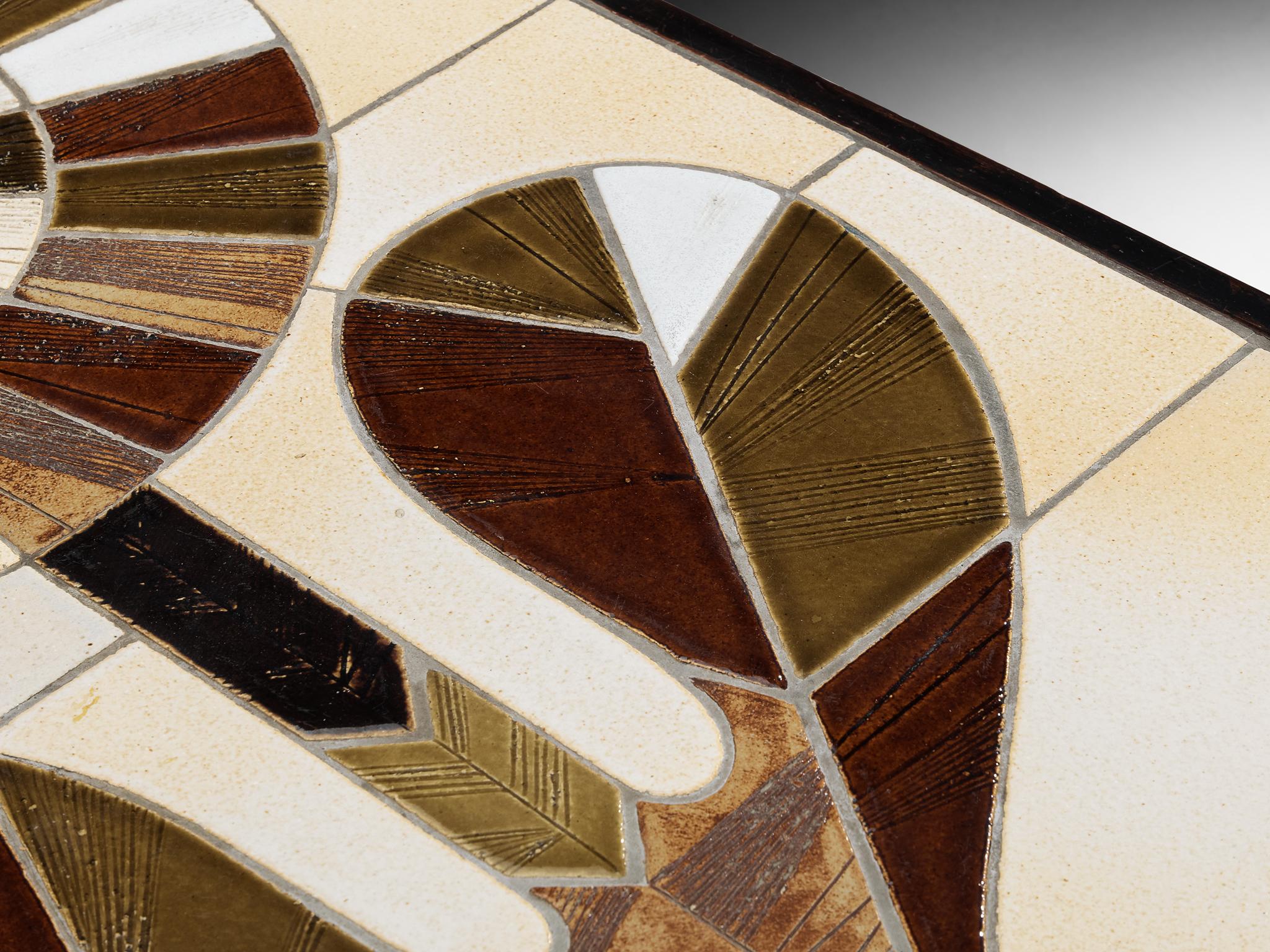 Table basse Roger Capron en céramique à motifs floraux en vente 2