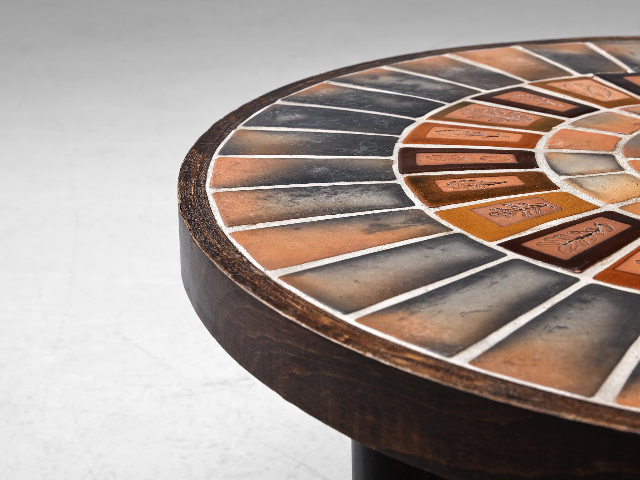 Mid-Century Modern Roger Capron Coffee Table in Ceramic with Terracotta Colored Ceramics