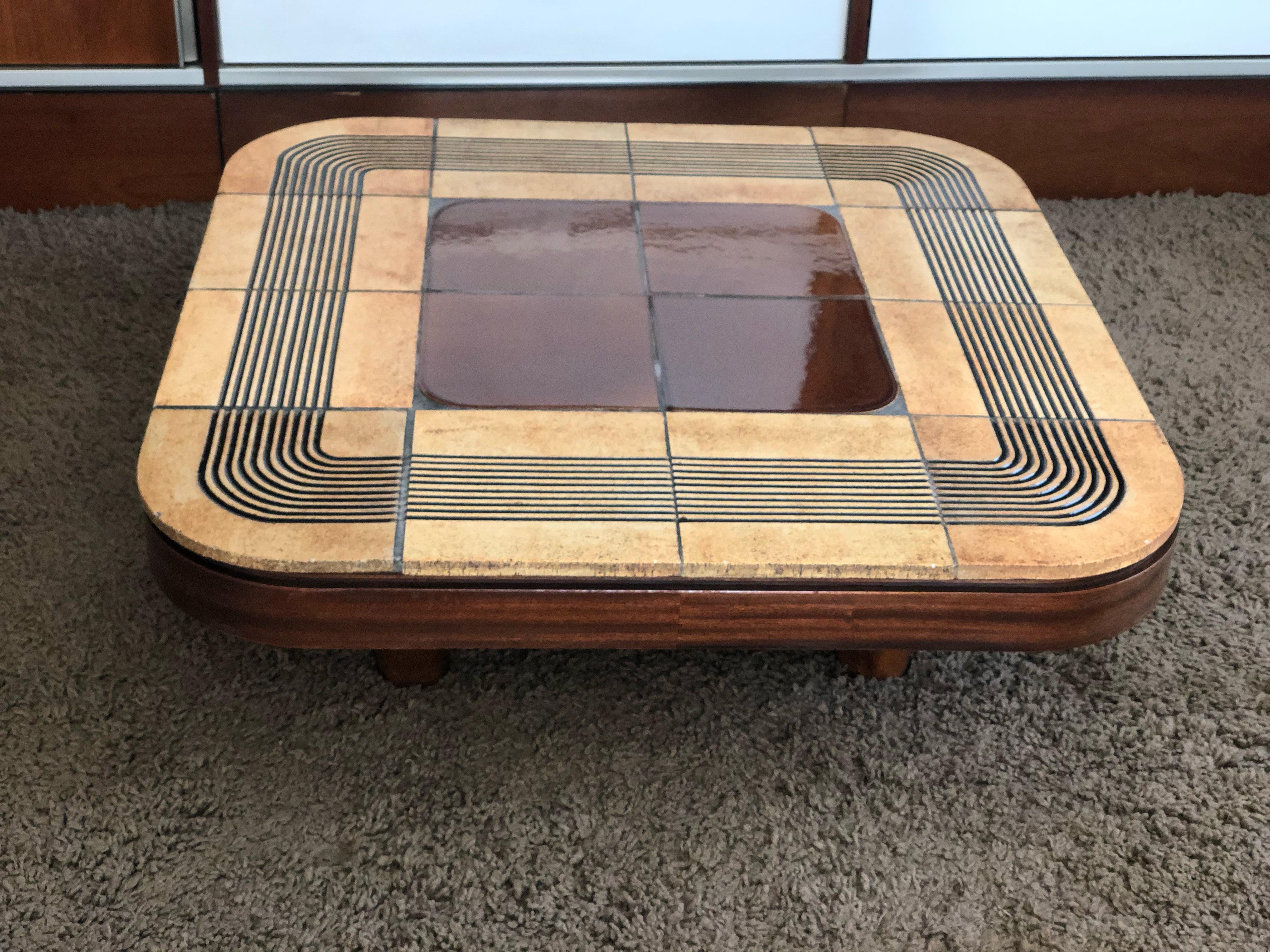 Late 20th Century Roger Capron coffee table model Mambo 1970