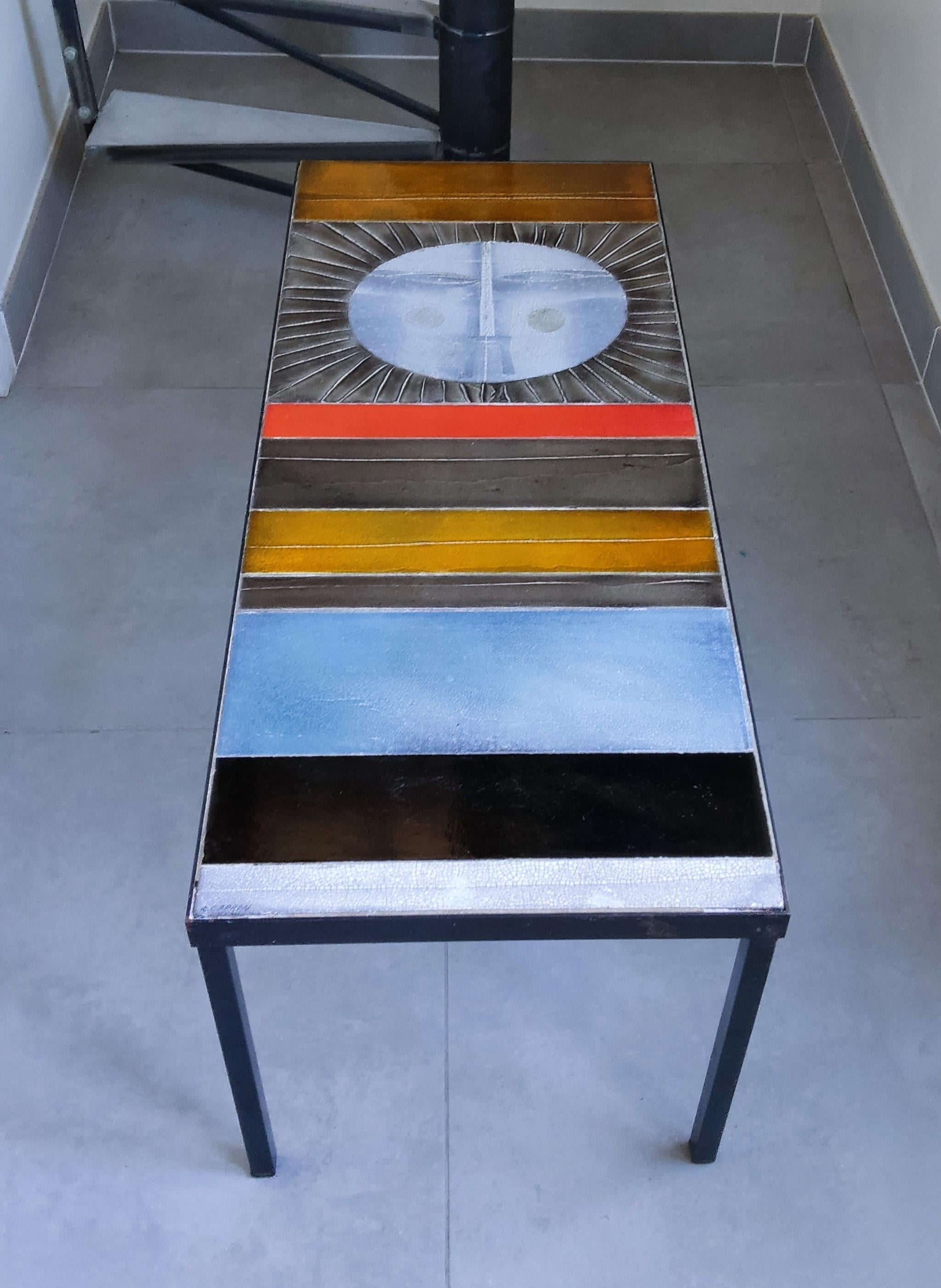 Roger Capron, Couchtisch, „SUN“, um 1975 im Angebot 4