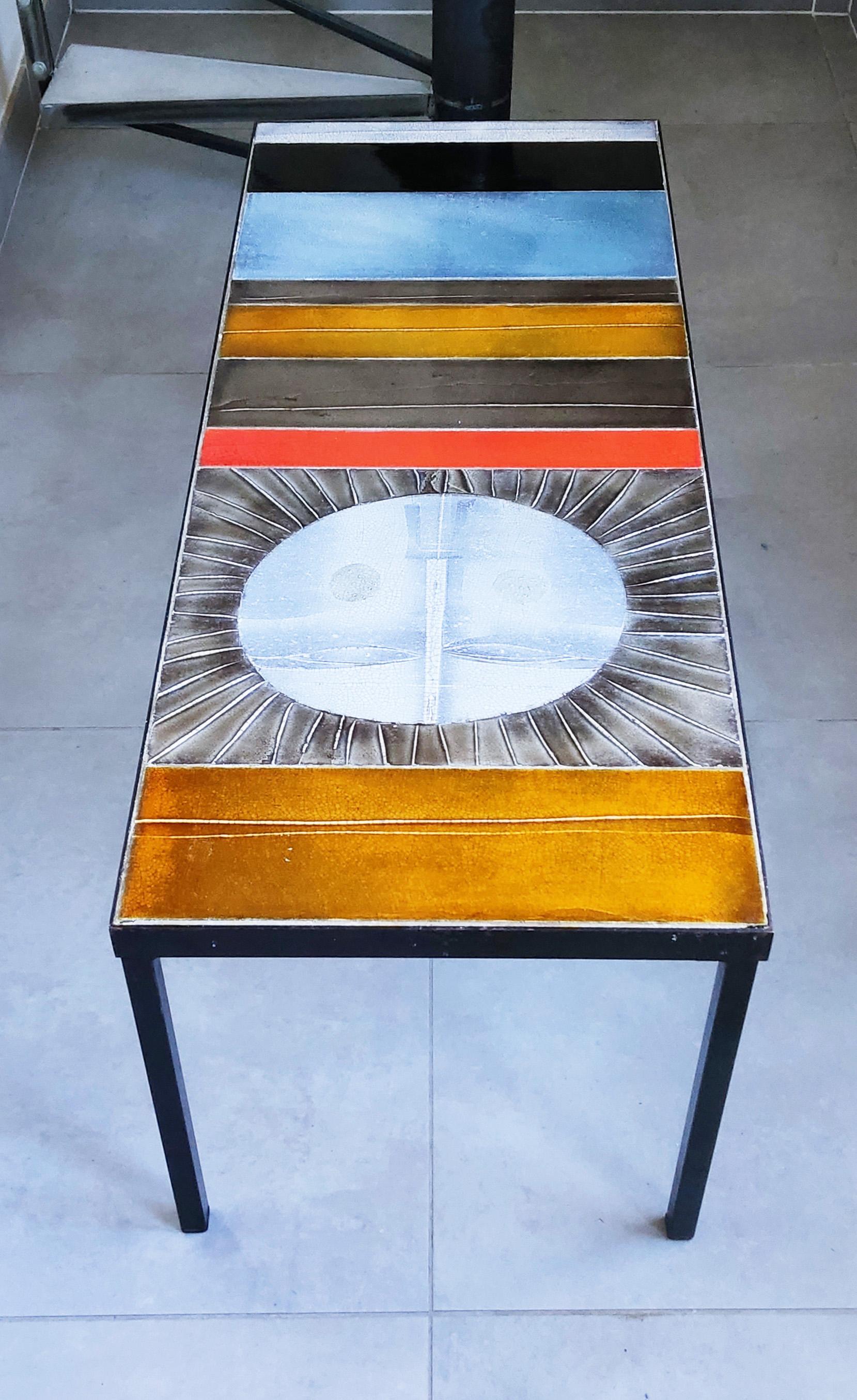 Roger Capron, Couchtisch, „SUN“, um 1975 im Angebot 2