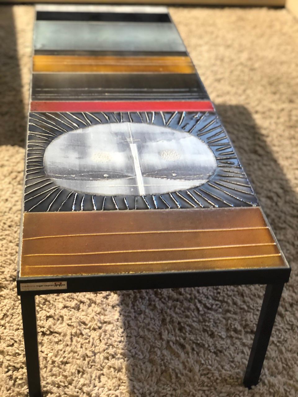 Mid-20th Century Roger Capron, Coffee Table with Ceramic Top, France, C. 1960