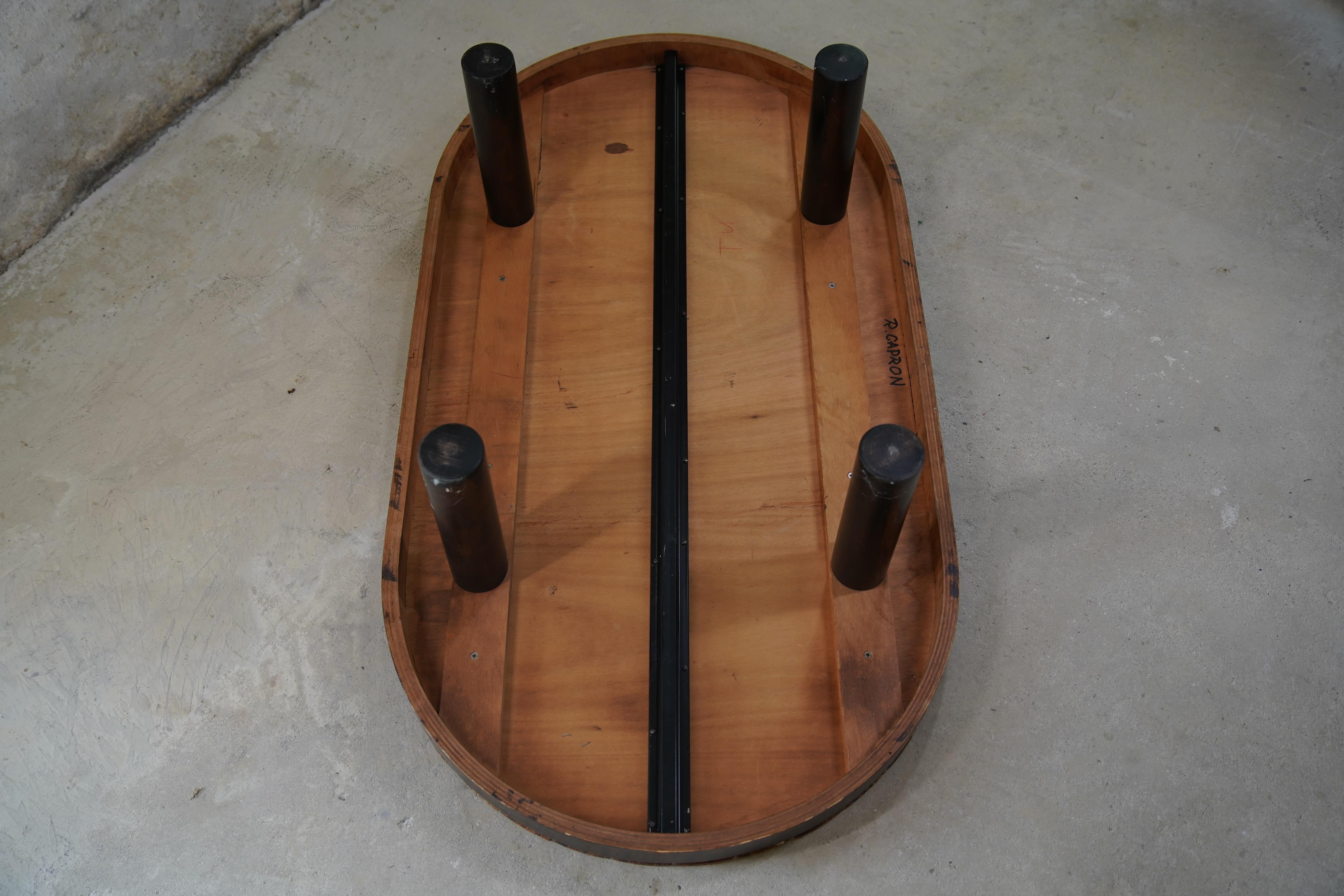 Vernissé Table basse Roger Capron avec carreaux de garnison, France, années 1960
