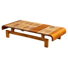 Roger Capron, Coffee Table, Wood, Ceramic, France, 1960s