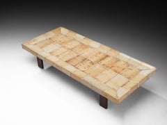 Roger Capron 'Cuvette' Coffee Table in Ceramic and Iron