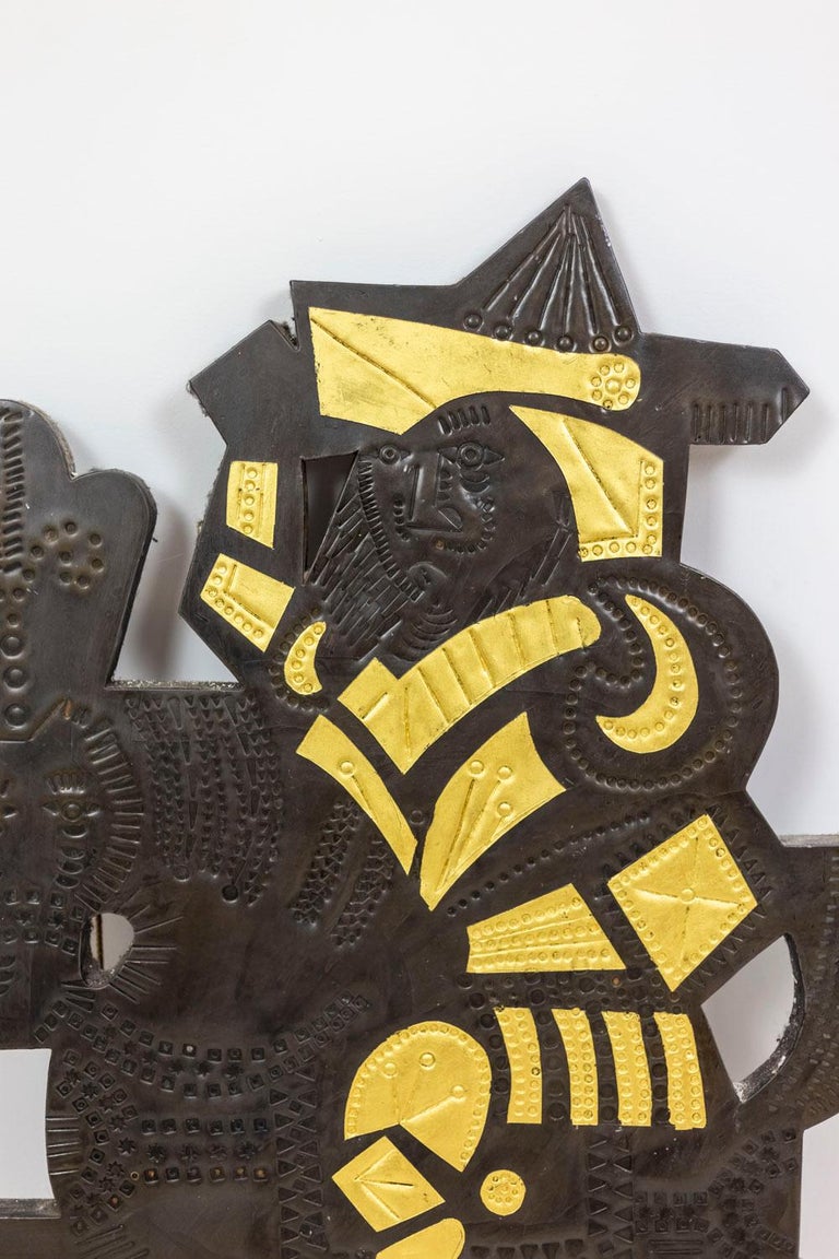 Roger Capron, Decorative Panel in Lead, 1960's For Sale at 1stDibs