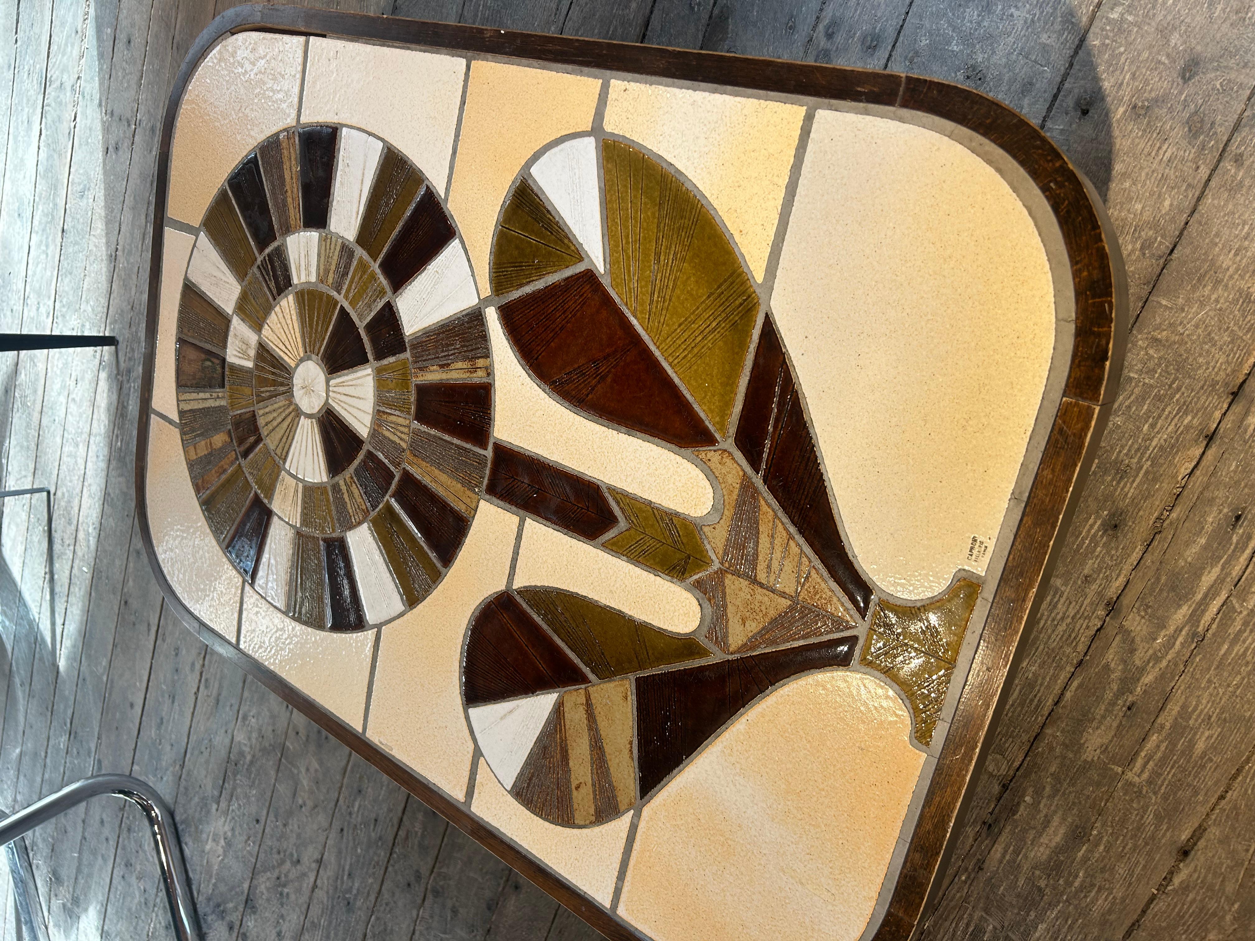 Mid-Century moderno Roger Capron - Tavolino da caffè a forma di fiore in vendita